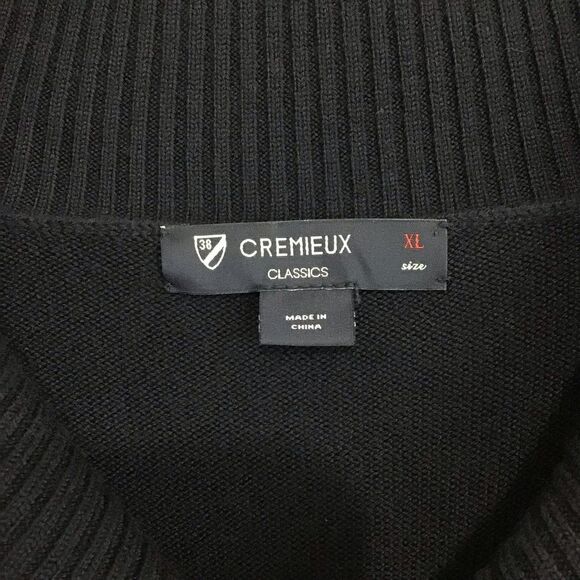 Cremieux Classics Merino Wool Sweater XL Shawl Collar Navy - Picture 5 of 7